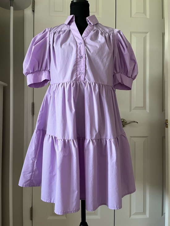 SHEIN Dresses & Skirts - SHEIN Lavender Puff Sleeve Tiered Dress XS